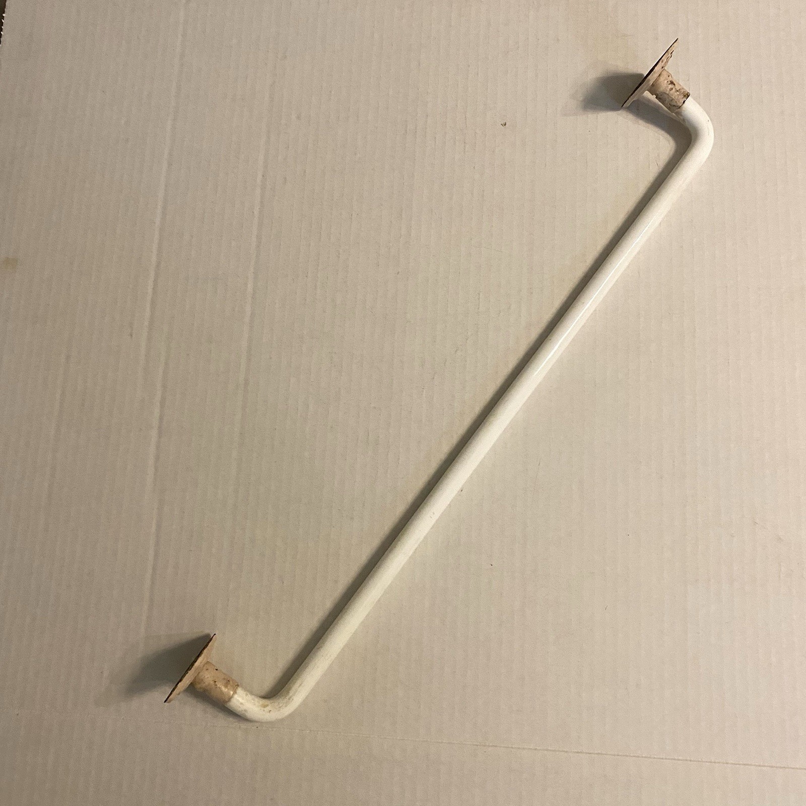 Vintage White Milk Glass Bathroom Kitchen Towel Bar Holder with Brackets Salvage