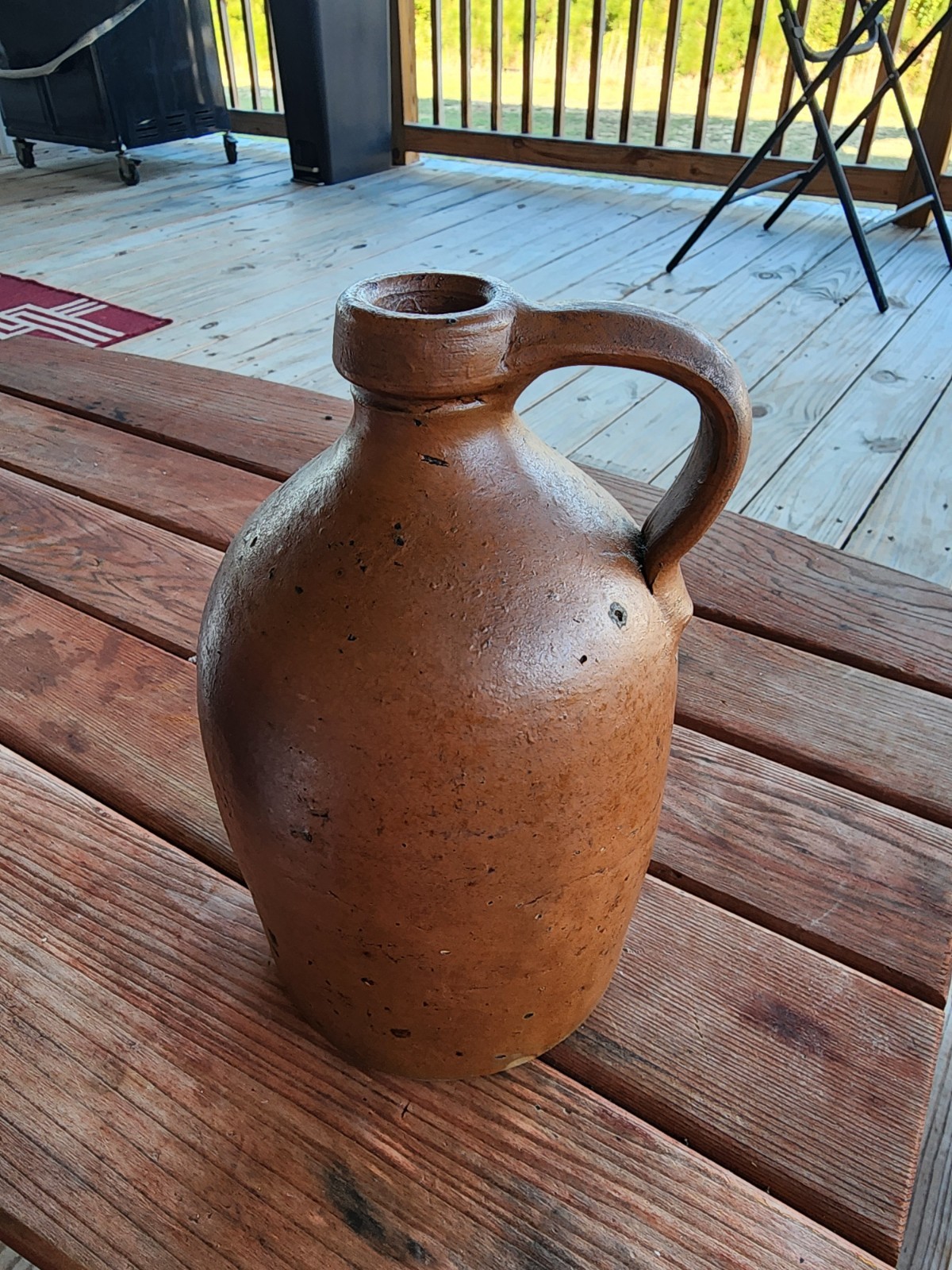 Antique Early Jug Crock Stoneware Rare 18th 19th Century Original 9″ Tall