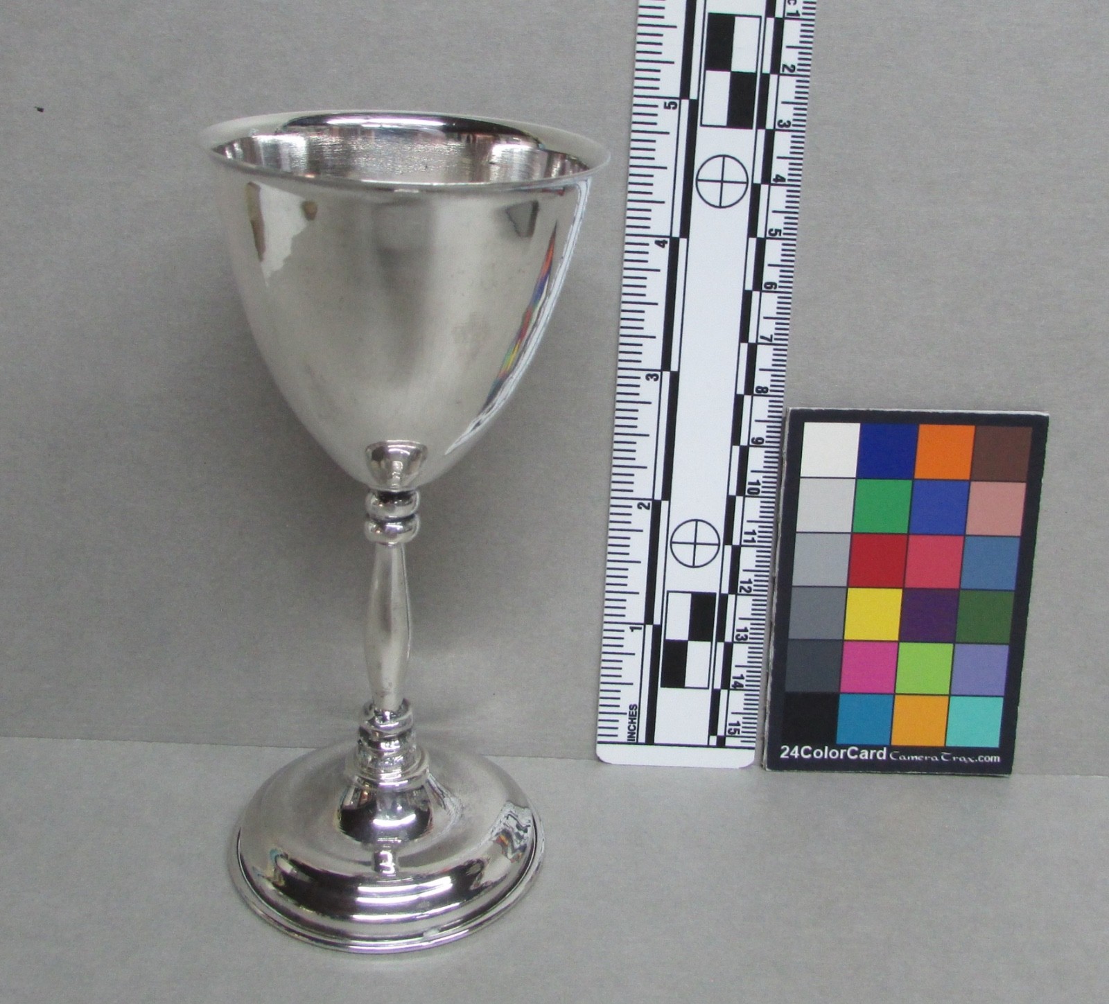 Goblet, Sterling Silver, J.L. Vigueras, Mexico, 5″ h x 2.25″ dia., circa 1975
