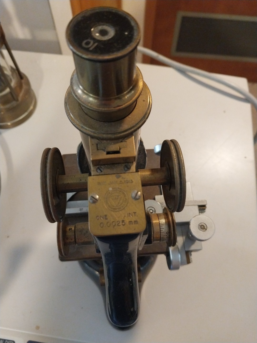 Antique Bausch And Lomb Microscope Patent 1915 Rochester New York.