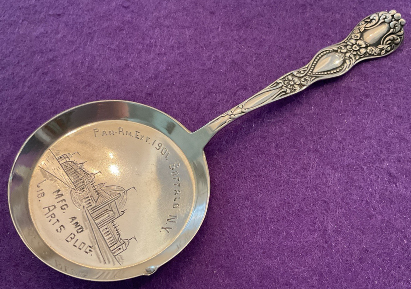Buffalo Pan-Am Expo Sterling Souvenir Spoon Fry Pan Bowl Mfg Art Building 12.5g