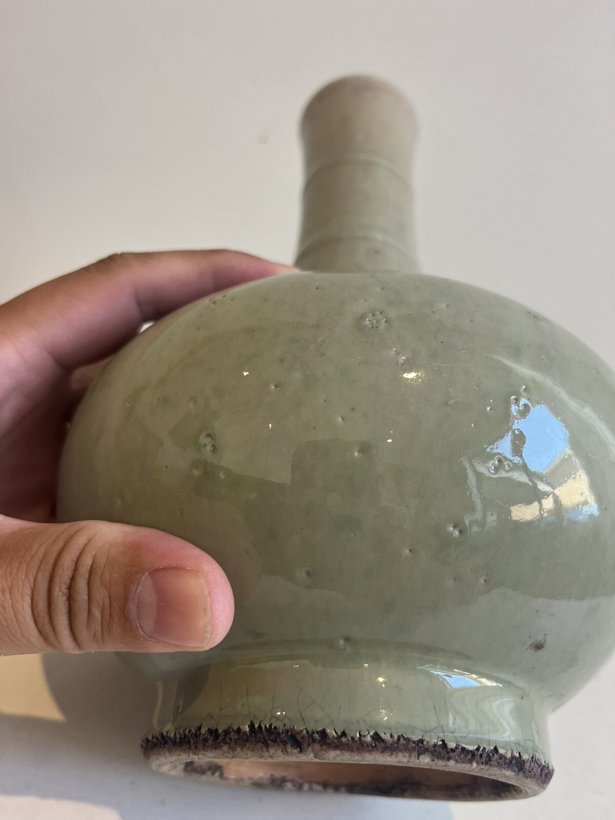 Small 19th Century Green Apple Chinese / Asian / Oriental Antique Vase
