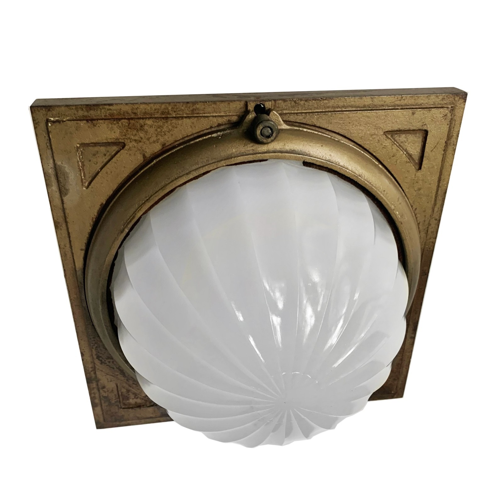 Antique Railroad Pullman Coach Ceiling Light Cast Iron and Brass Sconce