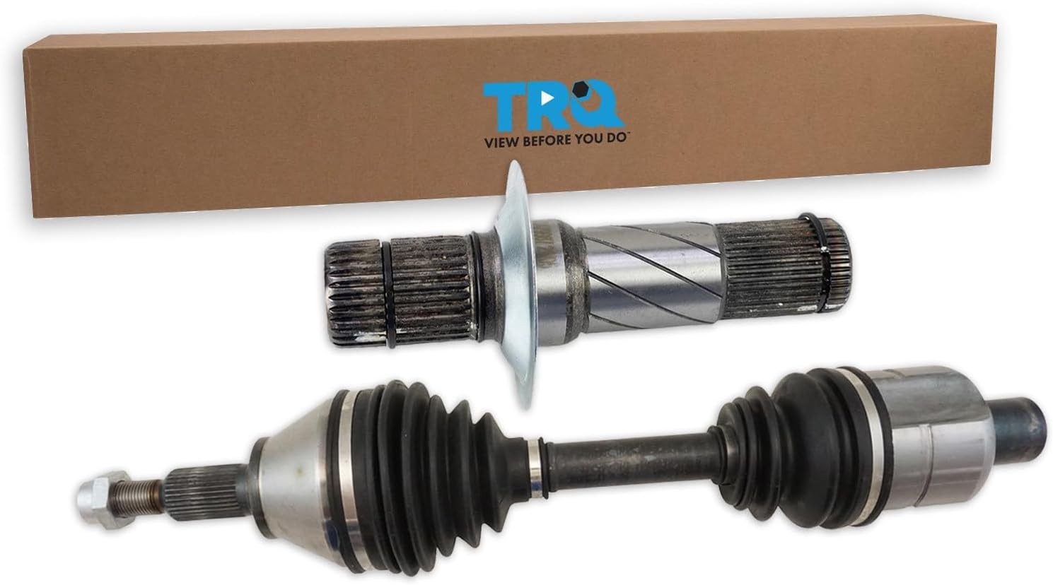 TRQ Front Left CV Axle Assembly Driver Side 4WD Neoprene Boots Compatible with