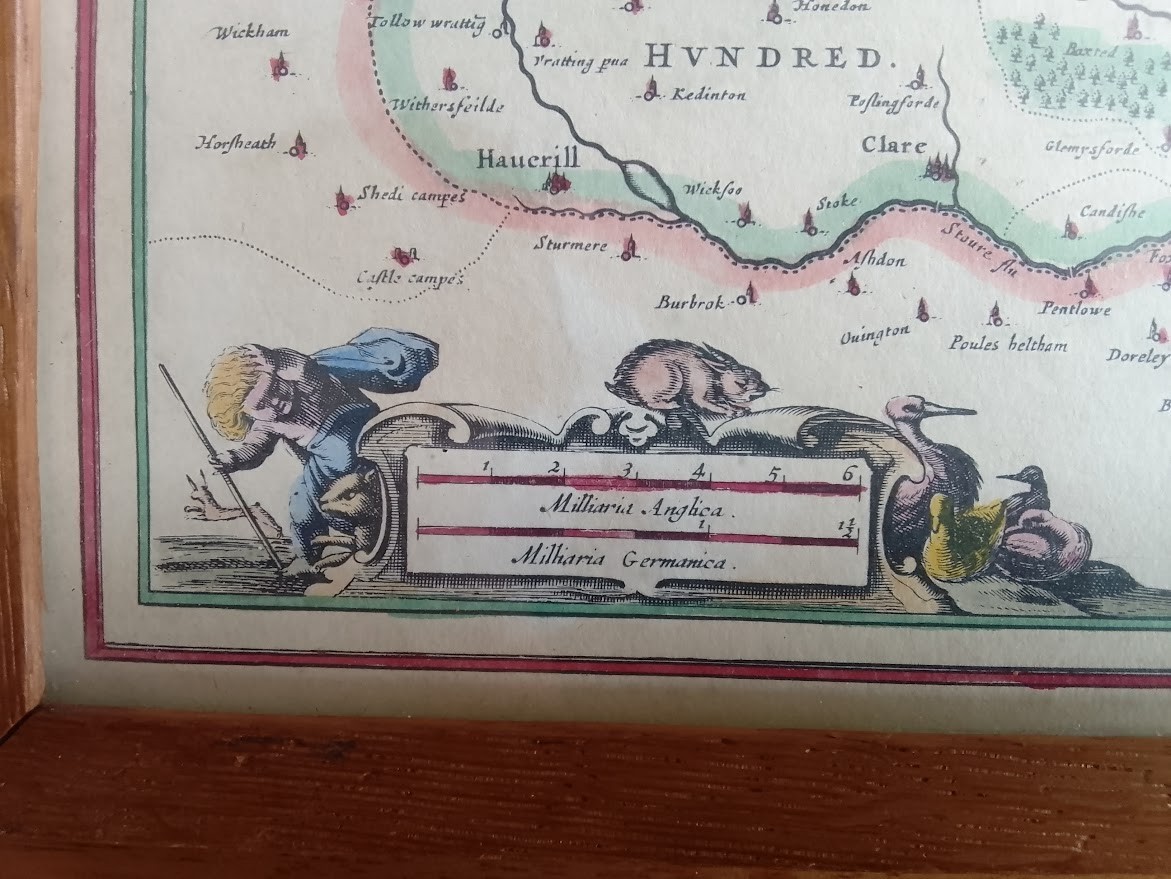 2 x Vintage c1646 Reprint Maps of Suffork and Hertfordsshire/Middlesex