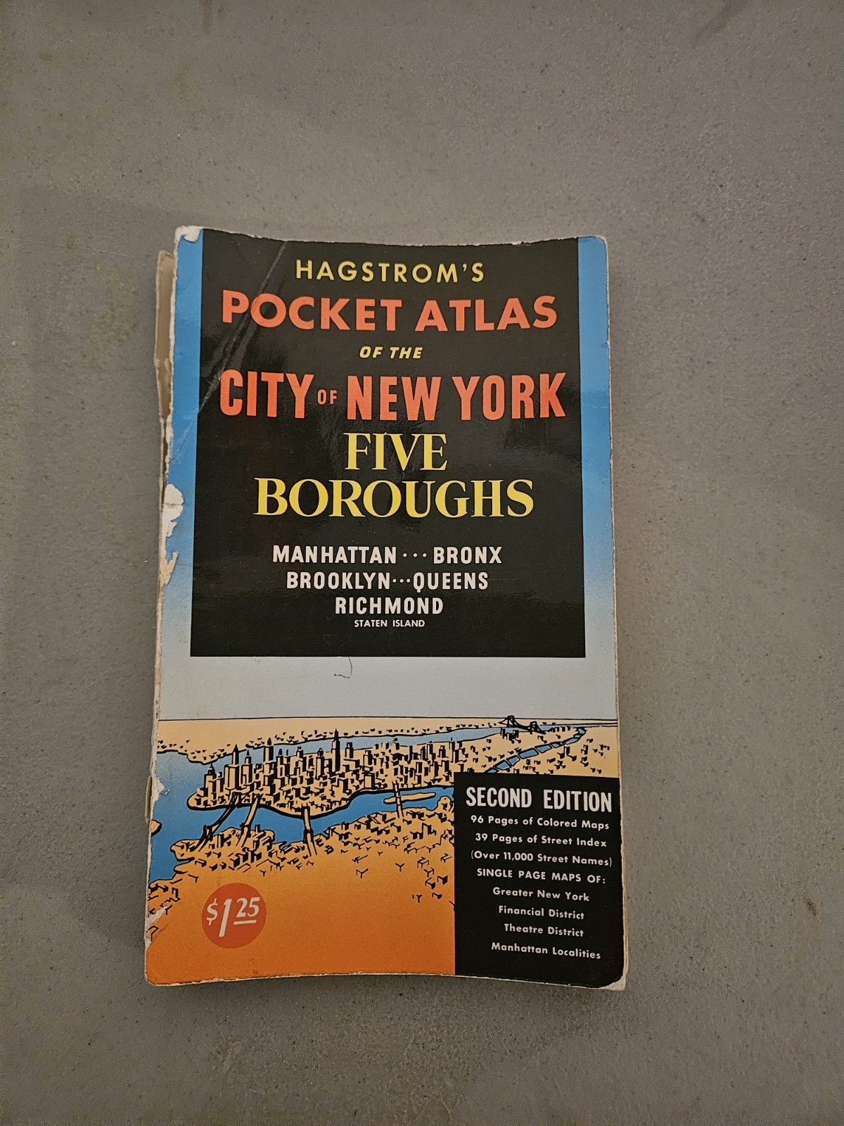 Vintage Pocket Atlas Of New York City. Copyright 1962