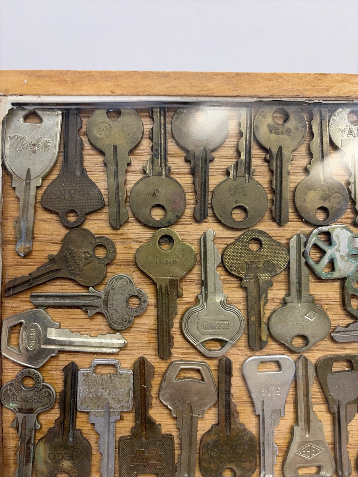 Antique Old Keys Collection Framed Display