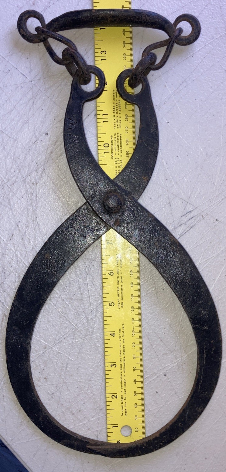 Antique Heavy Block Ice Tongs Hay Hook Rustic Cast Iron Farmhouse Decor 14”