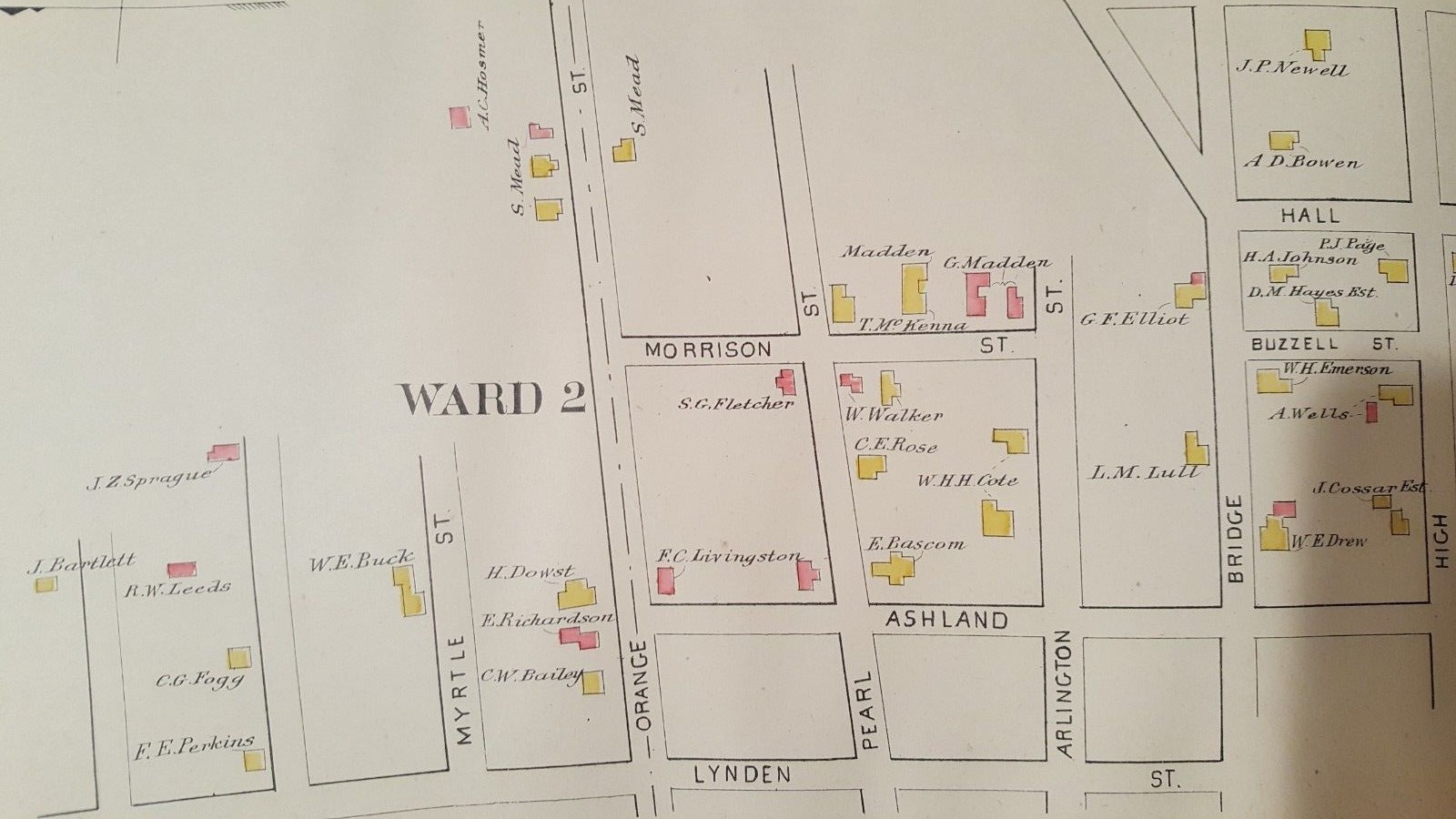 Antique MAP – PART OF THE CITY OF MANCHESTER, N.HAMPSHIRE – 1892 ATLAS