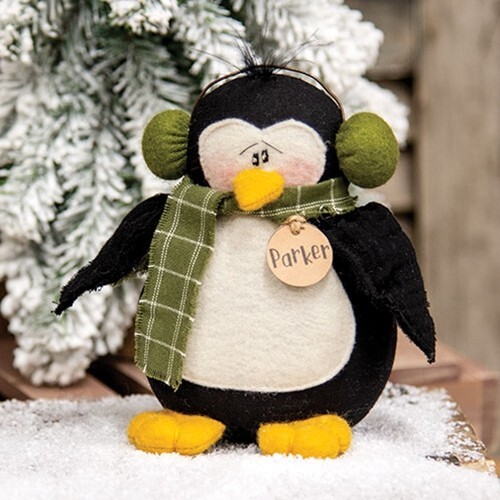 NEW PRIMITIVE DOLL PENGUIN PARKER Christmas 5.5″Tx3.5″Wx4″D Winter Rustic Plush