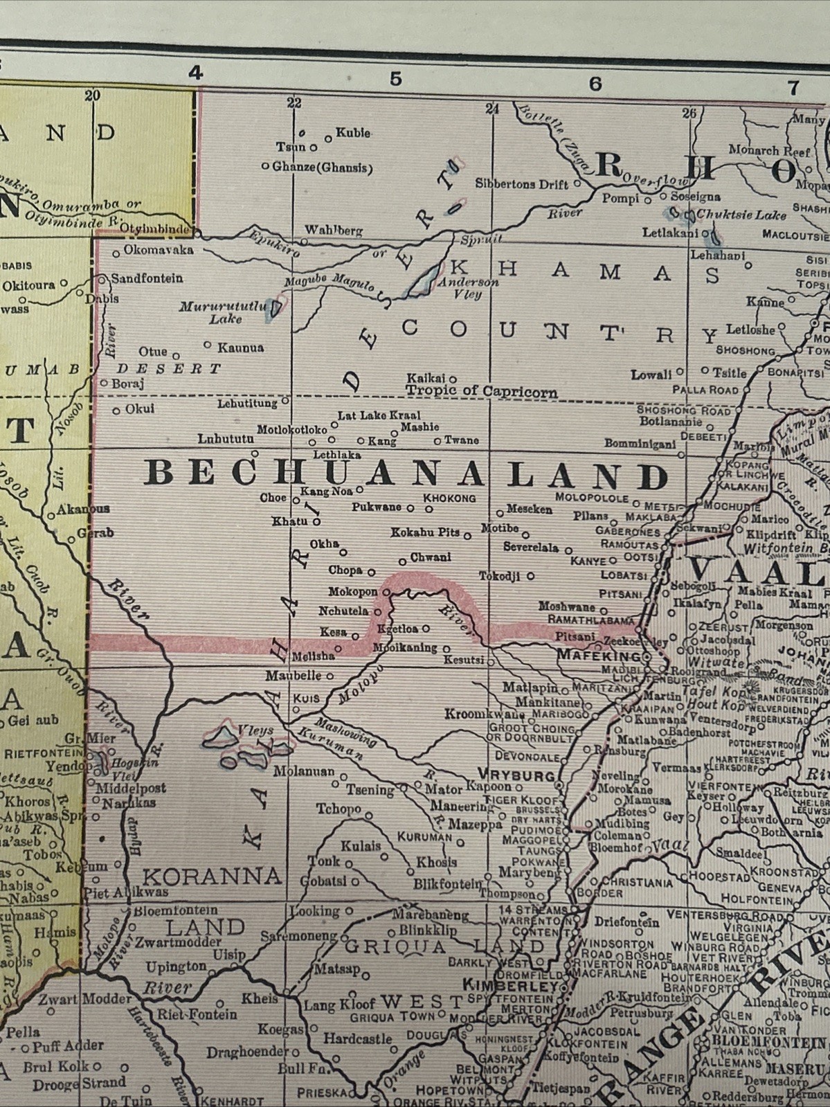 Antique 1908 Map Of South Africa 14”x11”