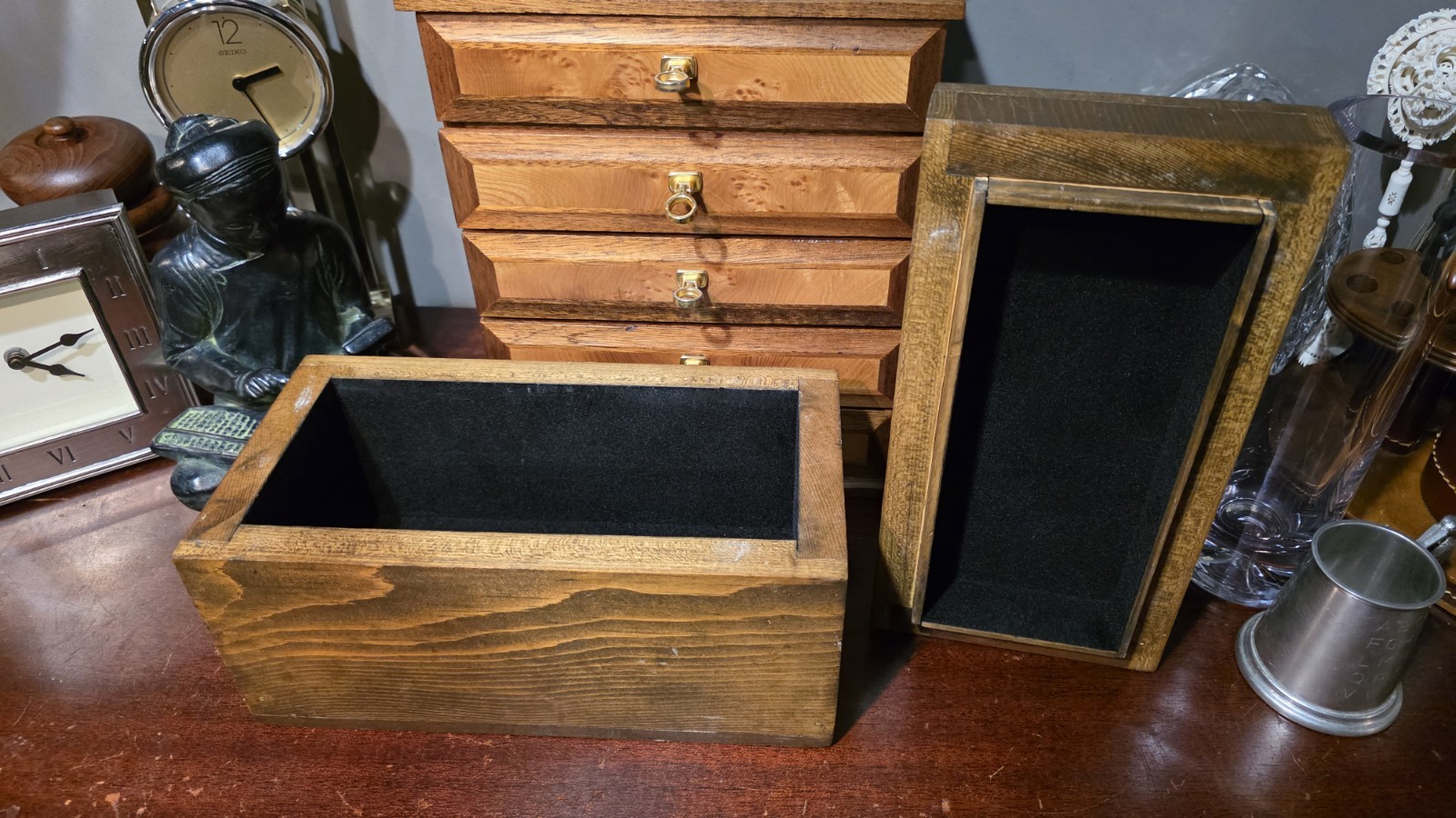 Antique Primitive Wooden Lidded Storage Handmade Pine Box 10.5 x 6″ x5.5