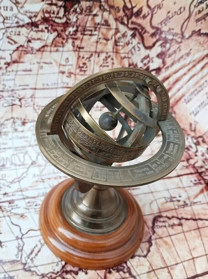 5 Inch Armillary Sphere Model Antique Brass Armillary Globe Table Top Decorative