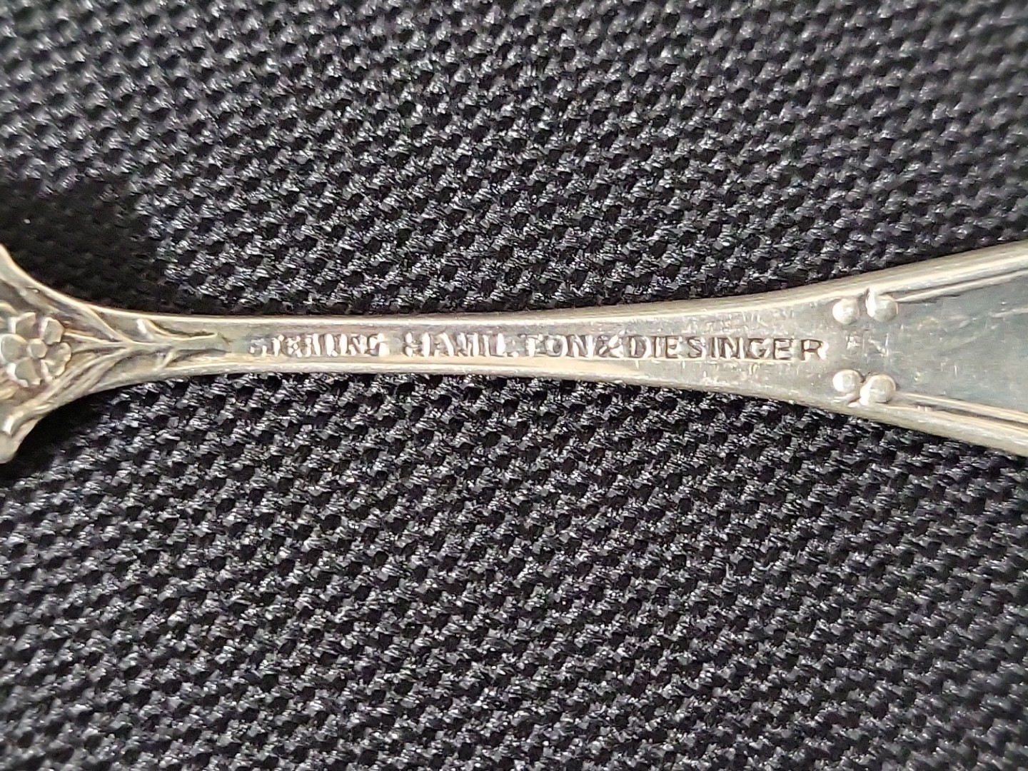 Antique Hamilton & Diesinger Sunflower Sterling Silver Lemon Fork 13g