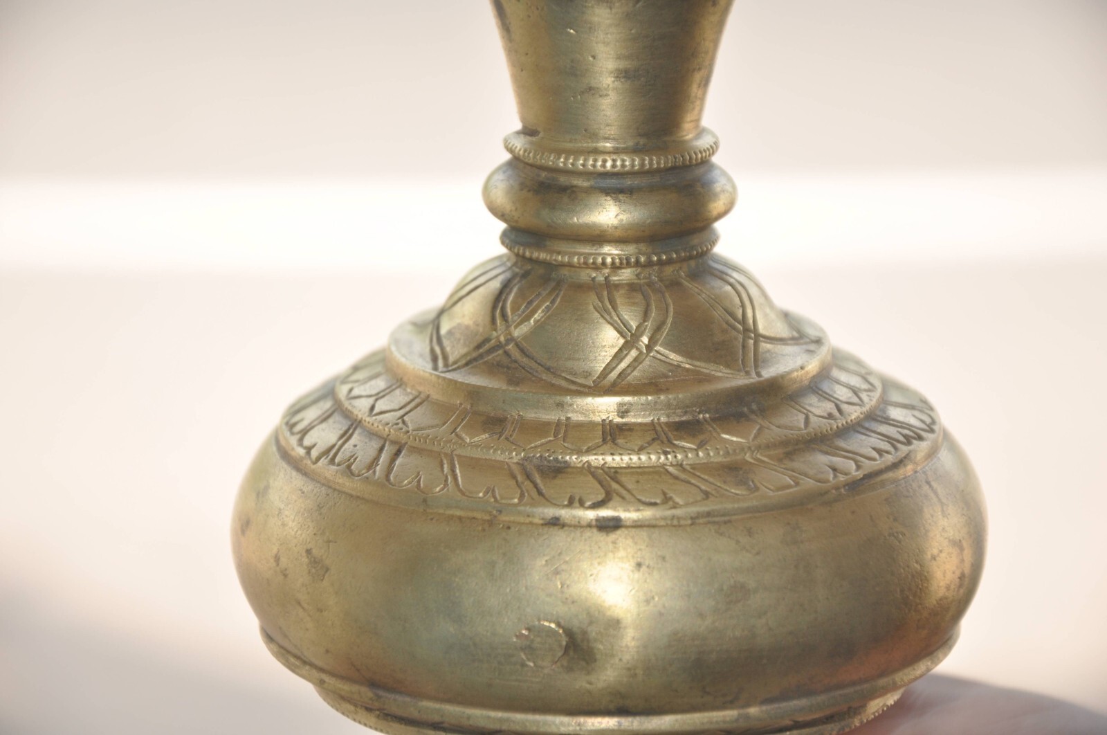 Vintage Inlay Engraved Solid Handcrafted Brass Flower Pot/Vase