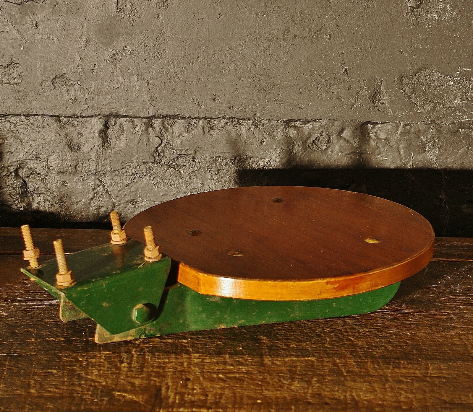 Bauhaus type Industrial wall mounted Tan Sad 1931 seat machinist lift operator
