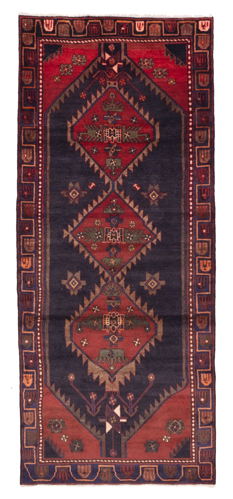 3’7″ x 8’10” Vintage Hand-knotted Runner Rug Traditional Oriental Wool Carpet