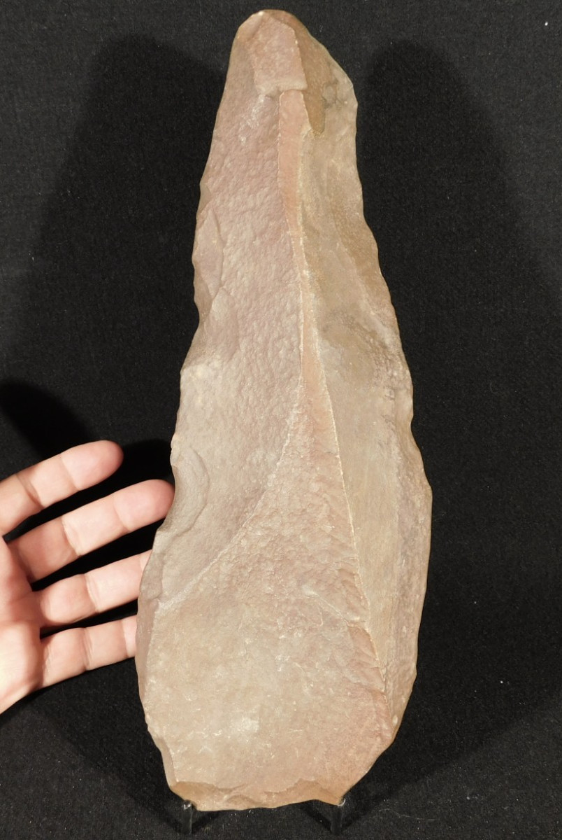 GIANT! One Million Year Old! Early Stone Age ACHEULEAN Hand Axe Morocco 1292gr