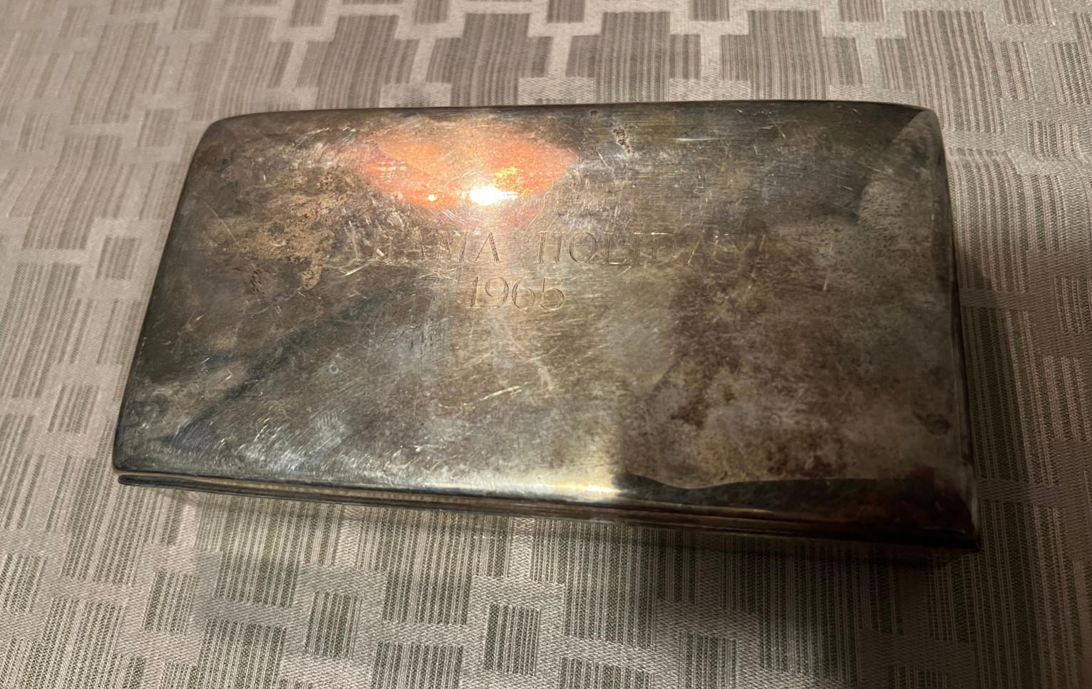 1965 Poole Silver Co. Silverplate Box “Bahama Holiday” Mid-Century Trinket Box