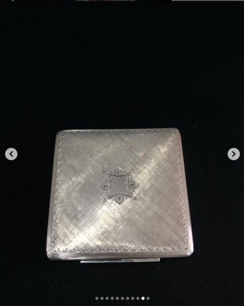 Antique silver powder in box Italy 1950-70 years. Silver 800 pr, total weight 10