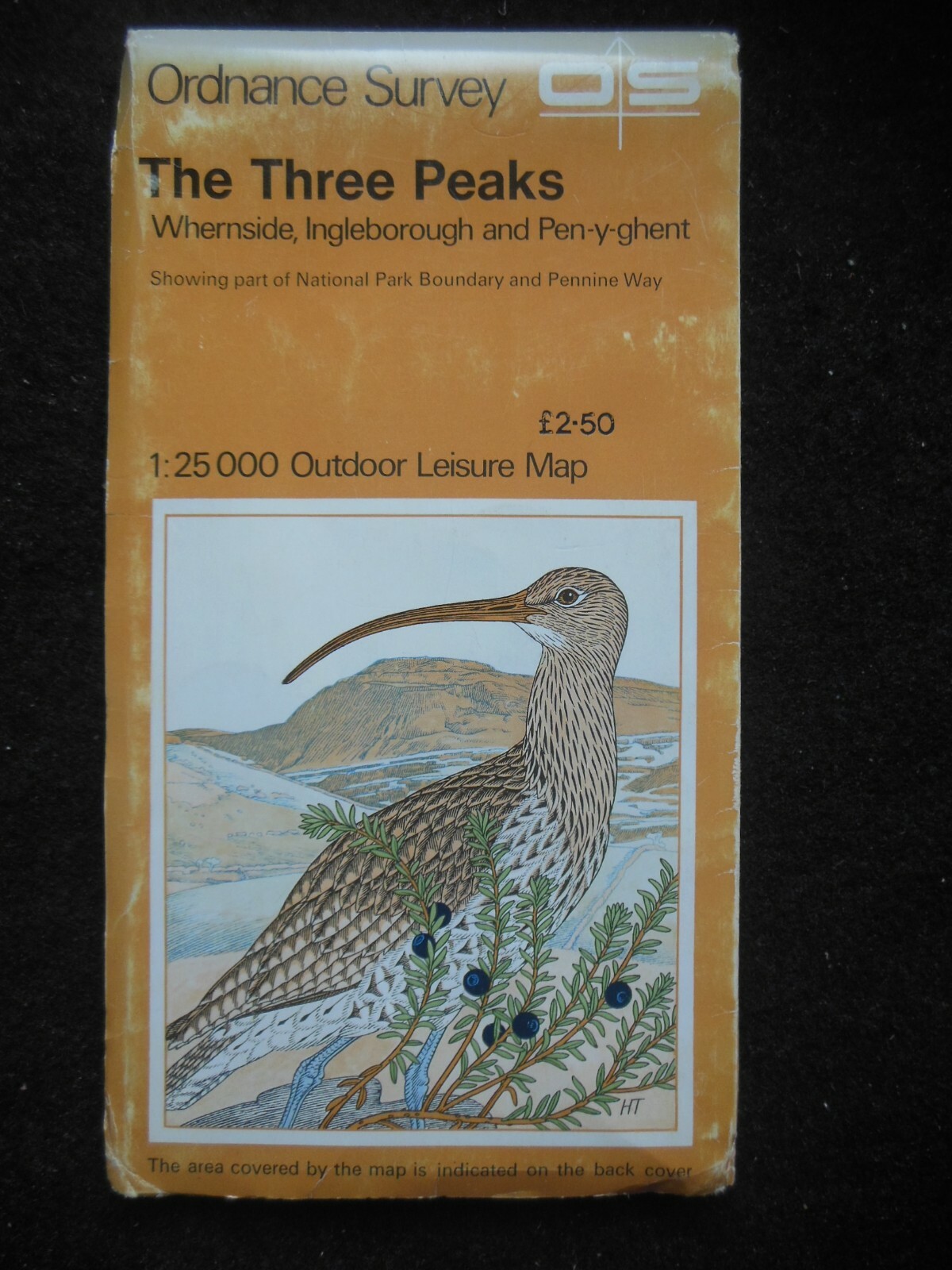Vintage Ordnance Survey Map – Three Peaks – Whernside, Ingleborough, Pen-y-Ghent