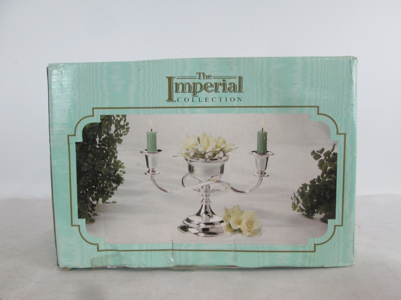 Vintage The Imperial Collection Silverplated Floral Candelabra Boxed