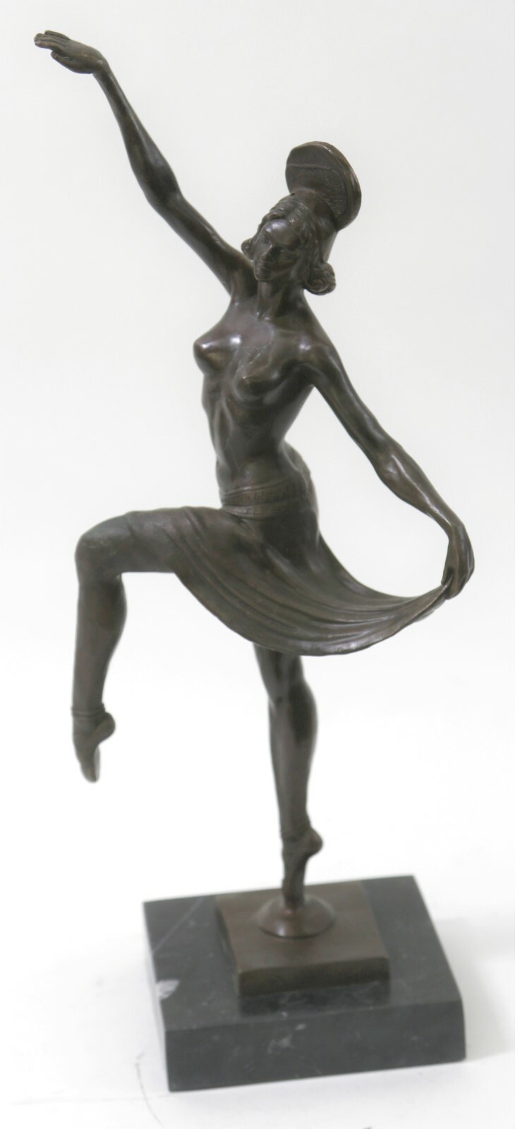 Art Deco Bronze Nude Dancer Sculpture Signed By Belleste Listed Italian Artist