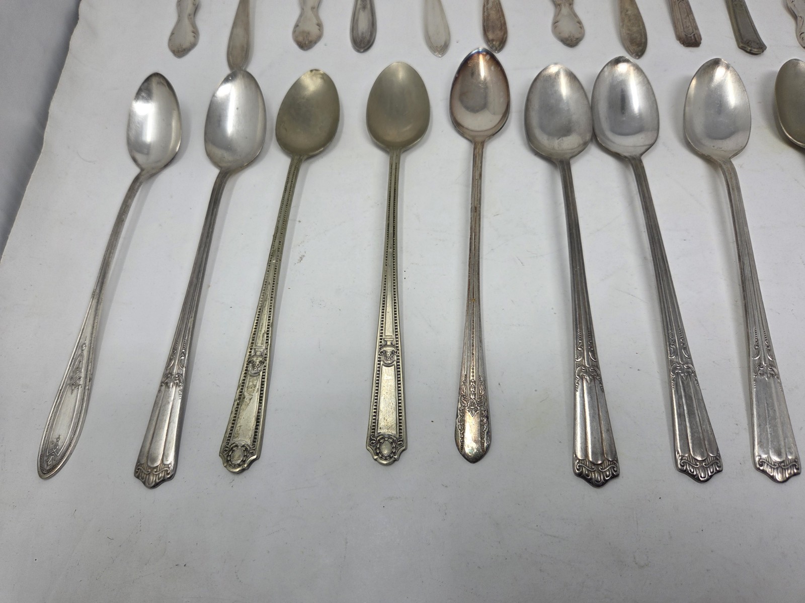 Lot of 30 Assorted Silverplate Iced Tea Spoons Flatware
