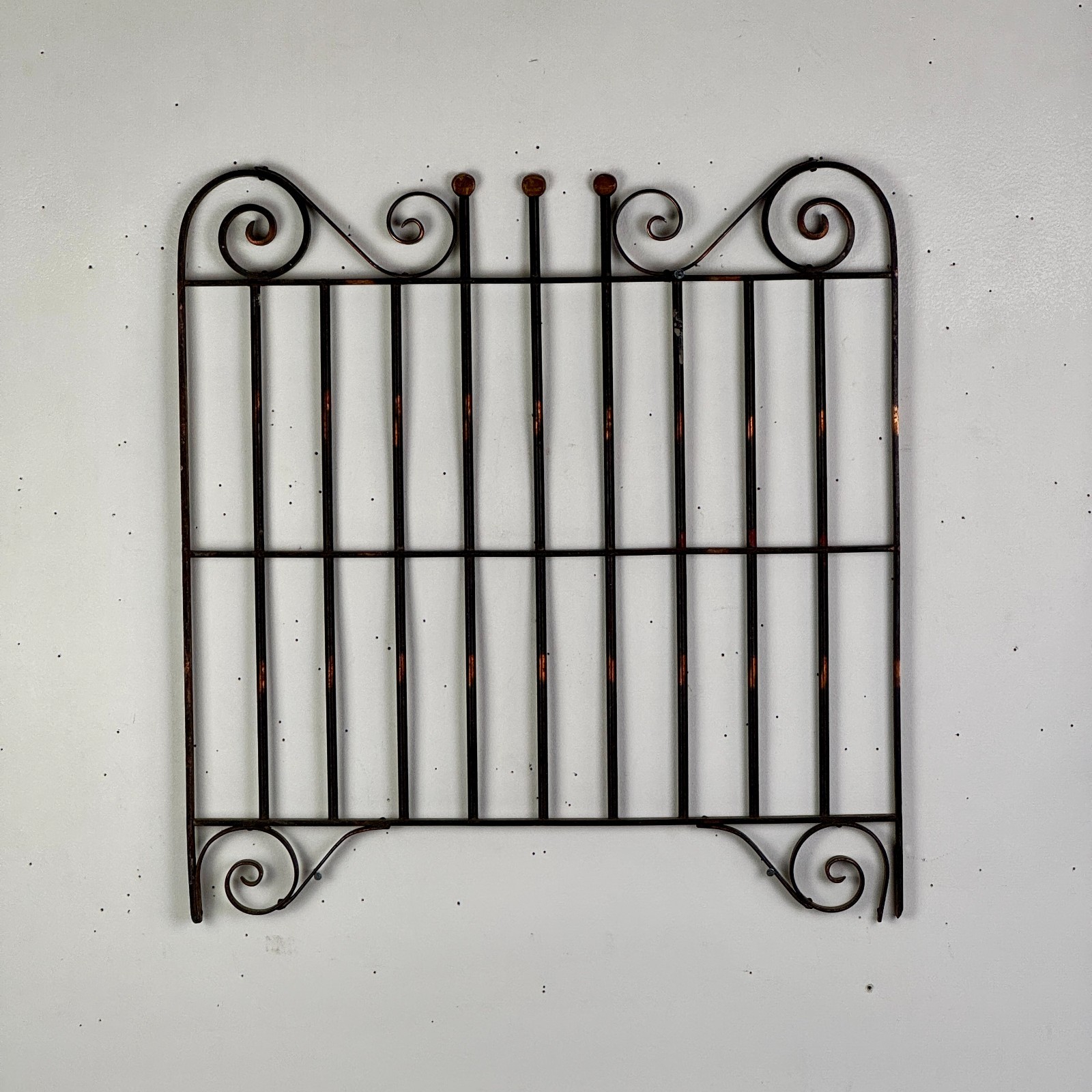 Salvaged Railing/Garden Gate Wrought Iron Decorative Panel w Scrollwork Design
