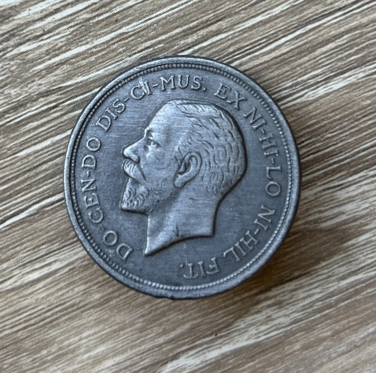 Vintage Large Metal Portrait Button of King George V Great Britain