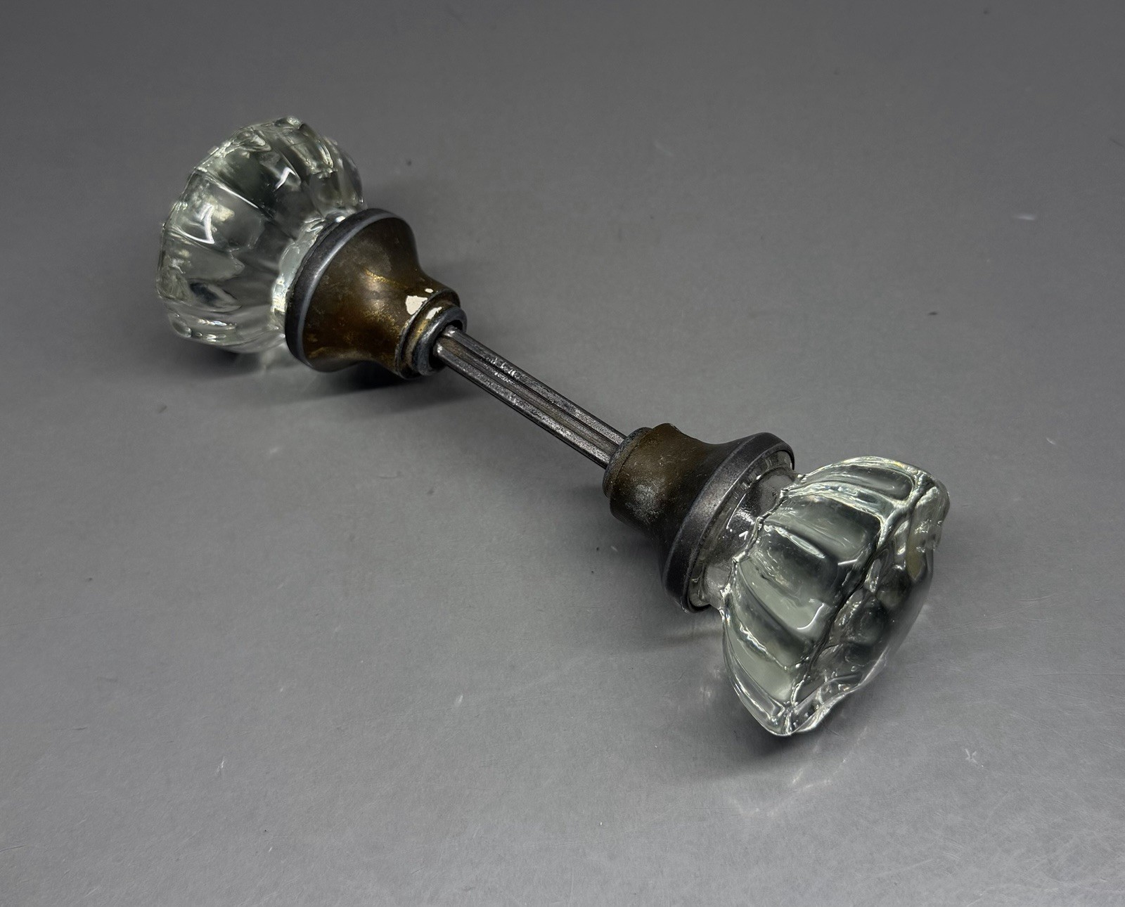 Vintage Antique Round Crystal Glass Door Knobs