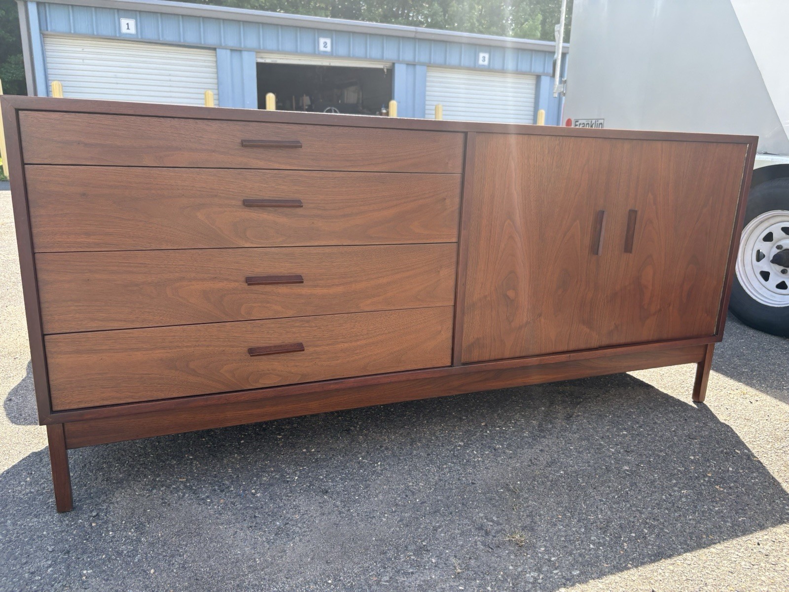 RARE Richard Artschwager Studio Crafted Four Drawer Walnut Credenza Dresser