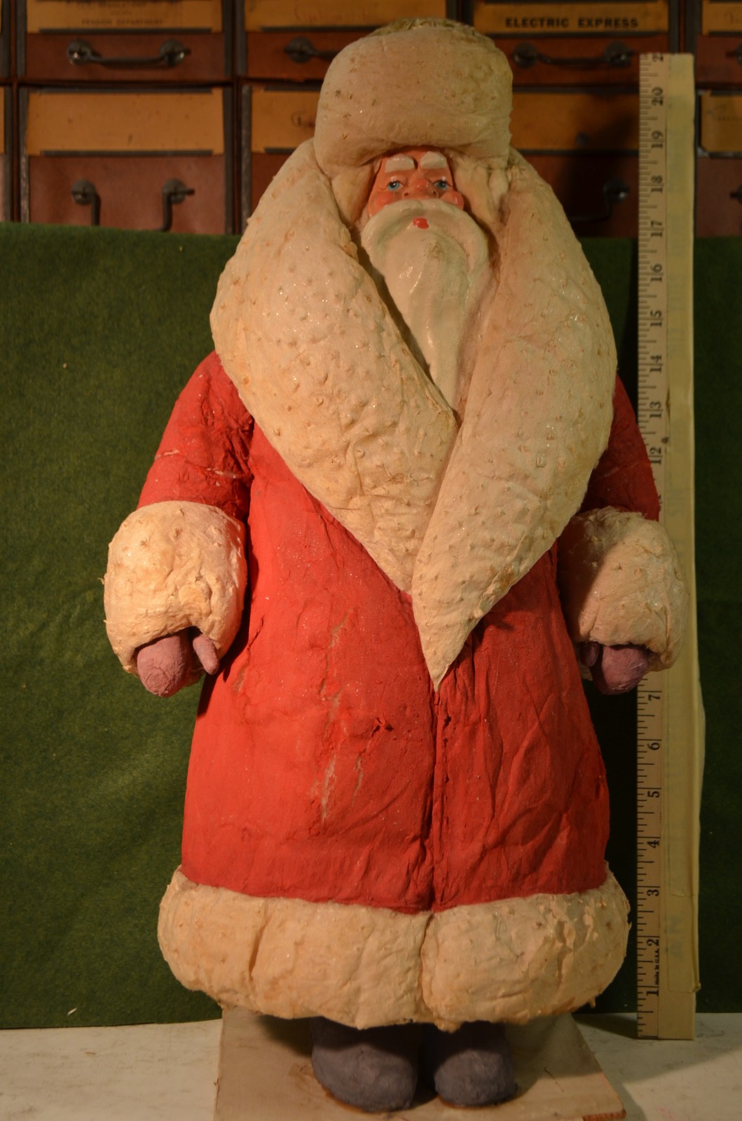 Russian Father Christmas (santa Clause), 20″,spun cotton and plaster,1940’s-50’s