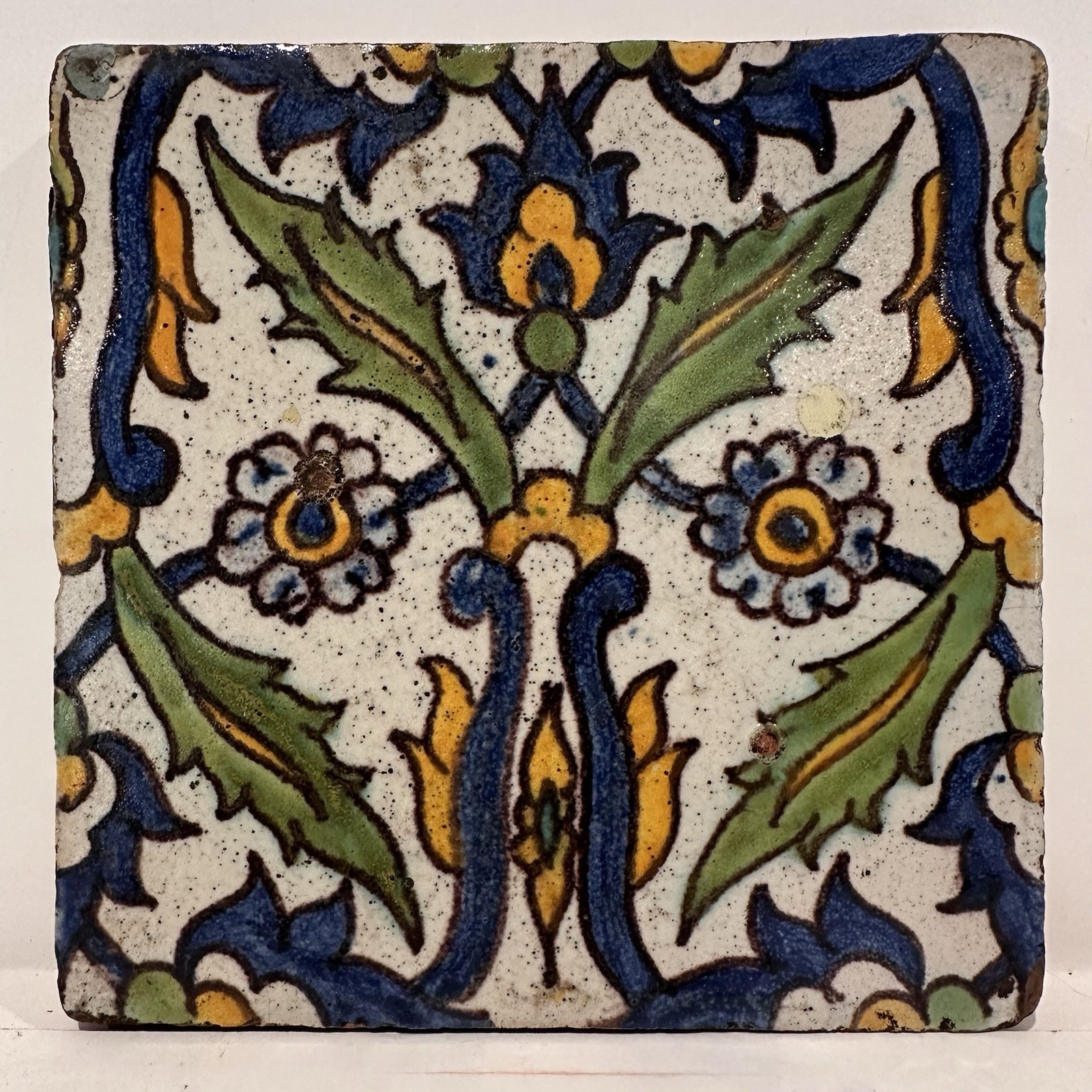 Les Fils de Chemla Vintage Tunisian 6” Decorated Border tile