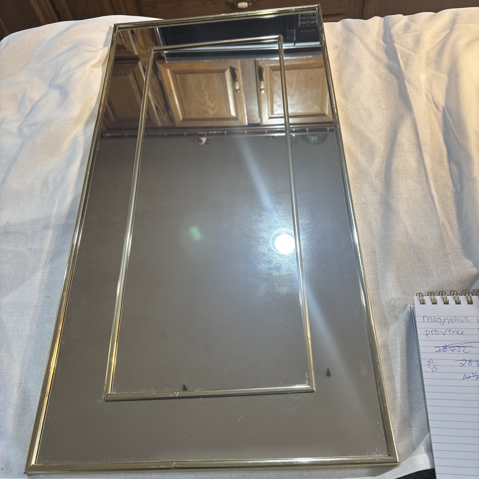 Vintage80s Mirror With Gold Trim 30 X 15