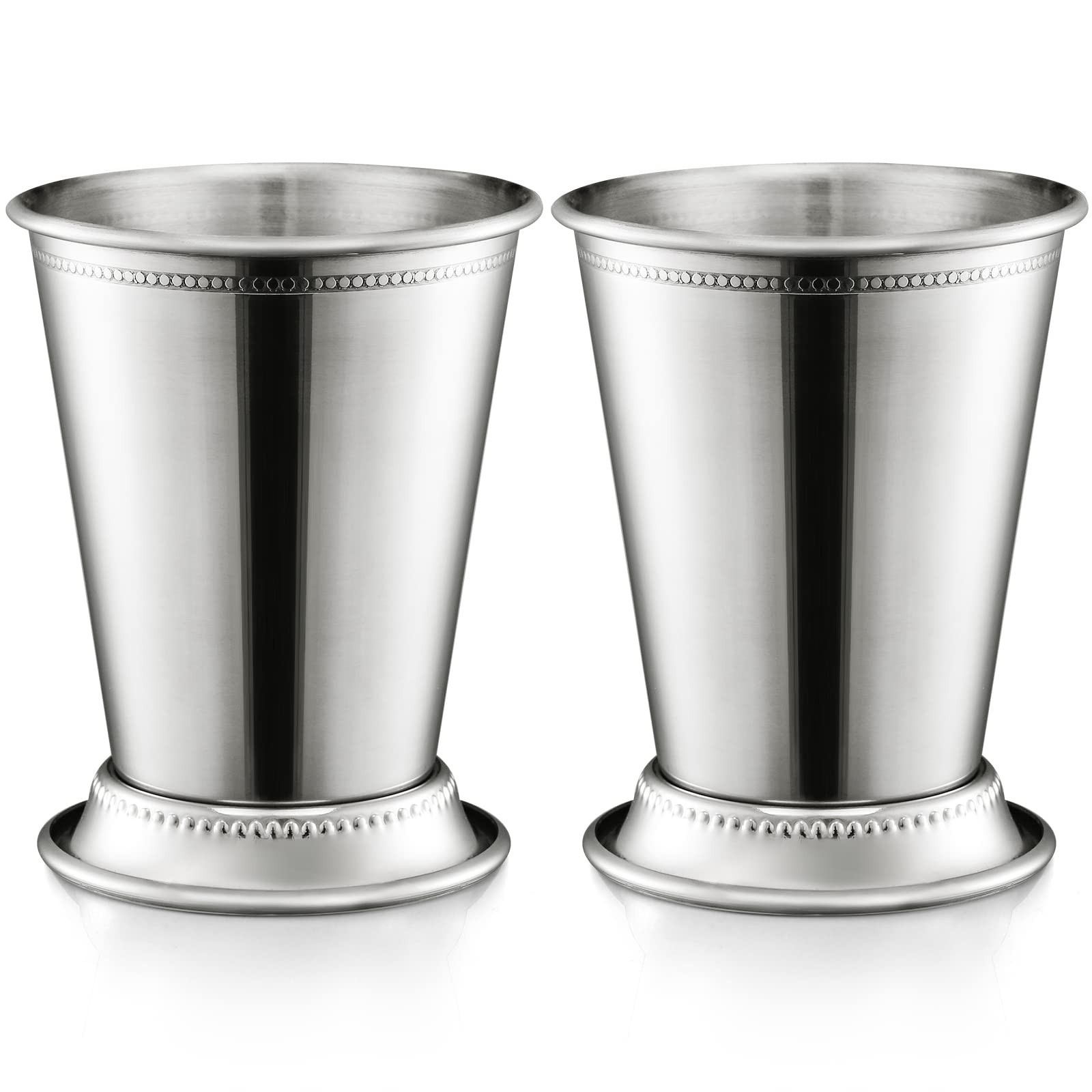 Set of 2 Mint Julep Cups Classic Stainless Steel Glasses for Party Bar Home