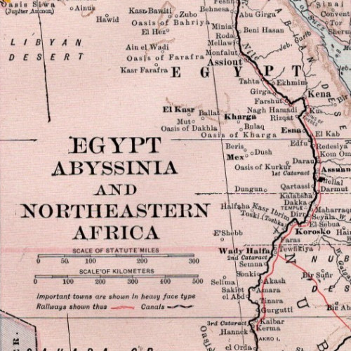 Egypt Abyssinia Northeastern Africa Antique Map 1921 Nile Cairo Atlas Map