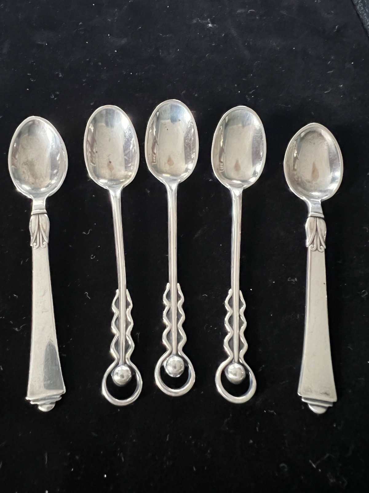 Cohr Of Denmark Sterling Silver Group Of 3 Demitasse Spoons 3.5″