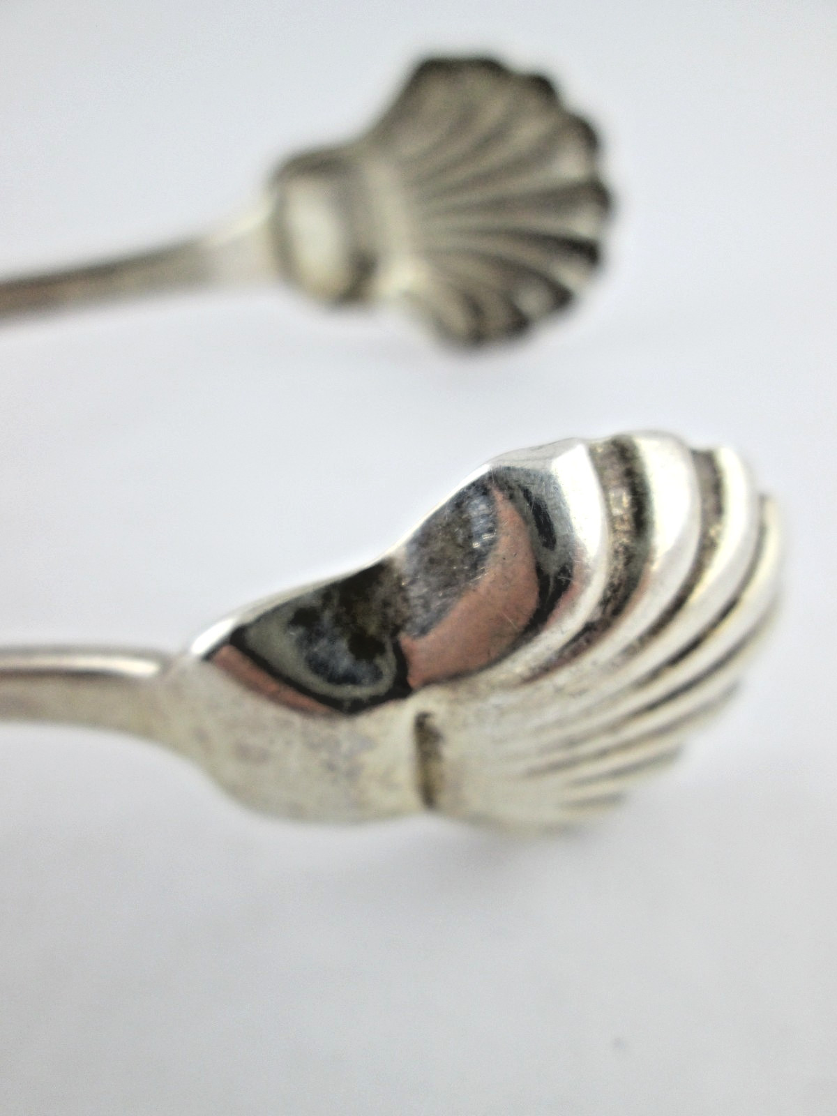 Antique Large Pair 19th C. American AUGUSTUS MATHEY Coin Silver Tongs