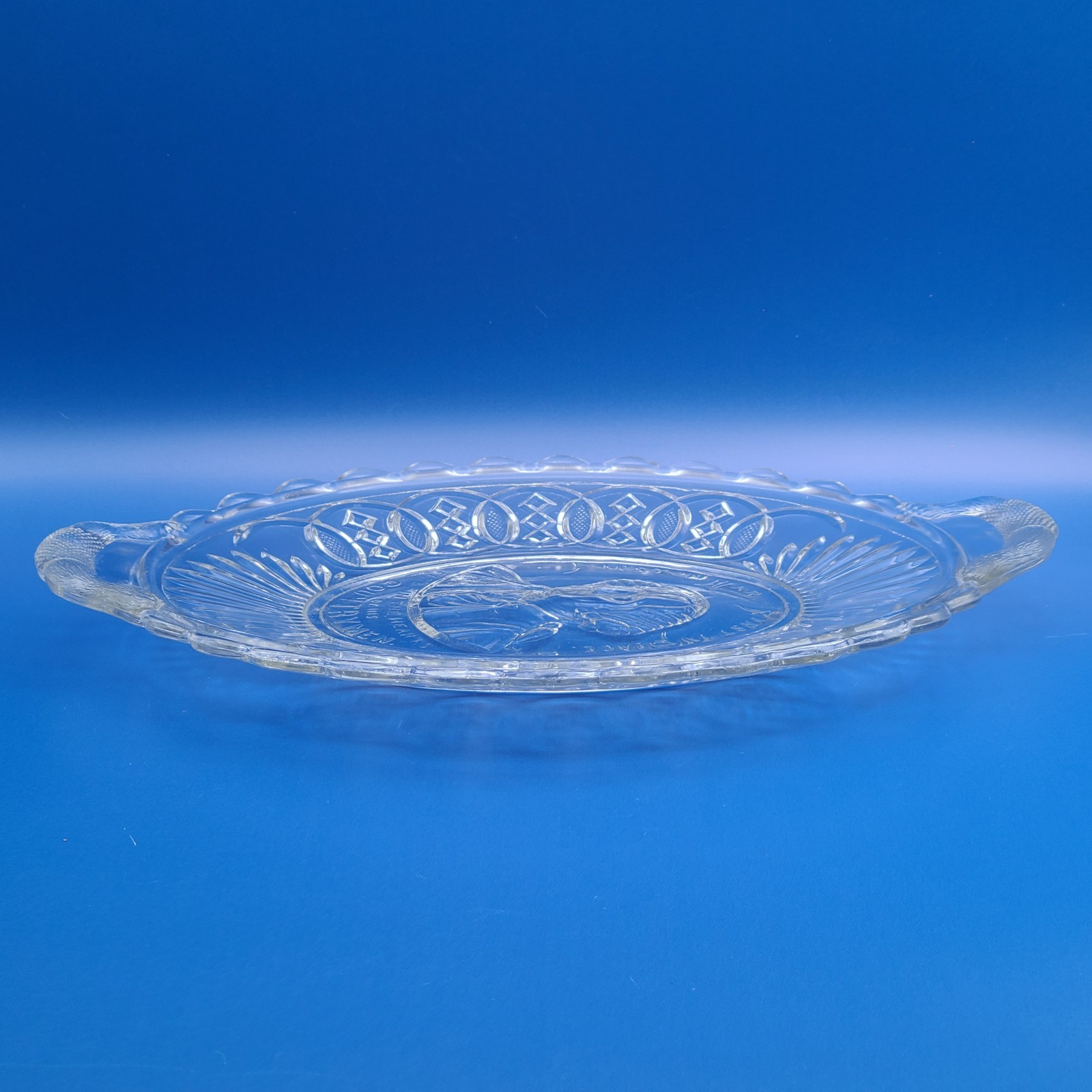 Antique EAPG Gillinder Centennial Bread Plate George Washington 12″ FREE SHIP