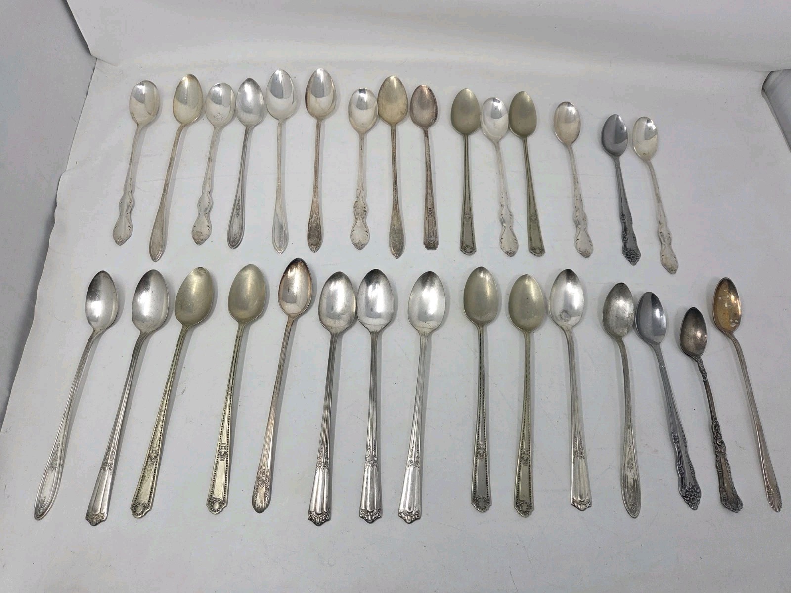 Lot of 30 Assorted Silverplate Iced Tea Spoons Flatware