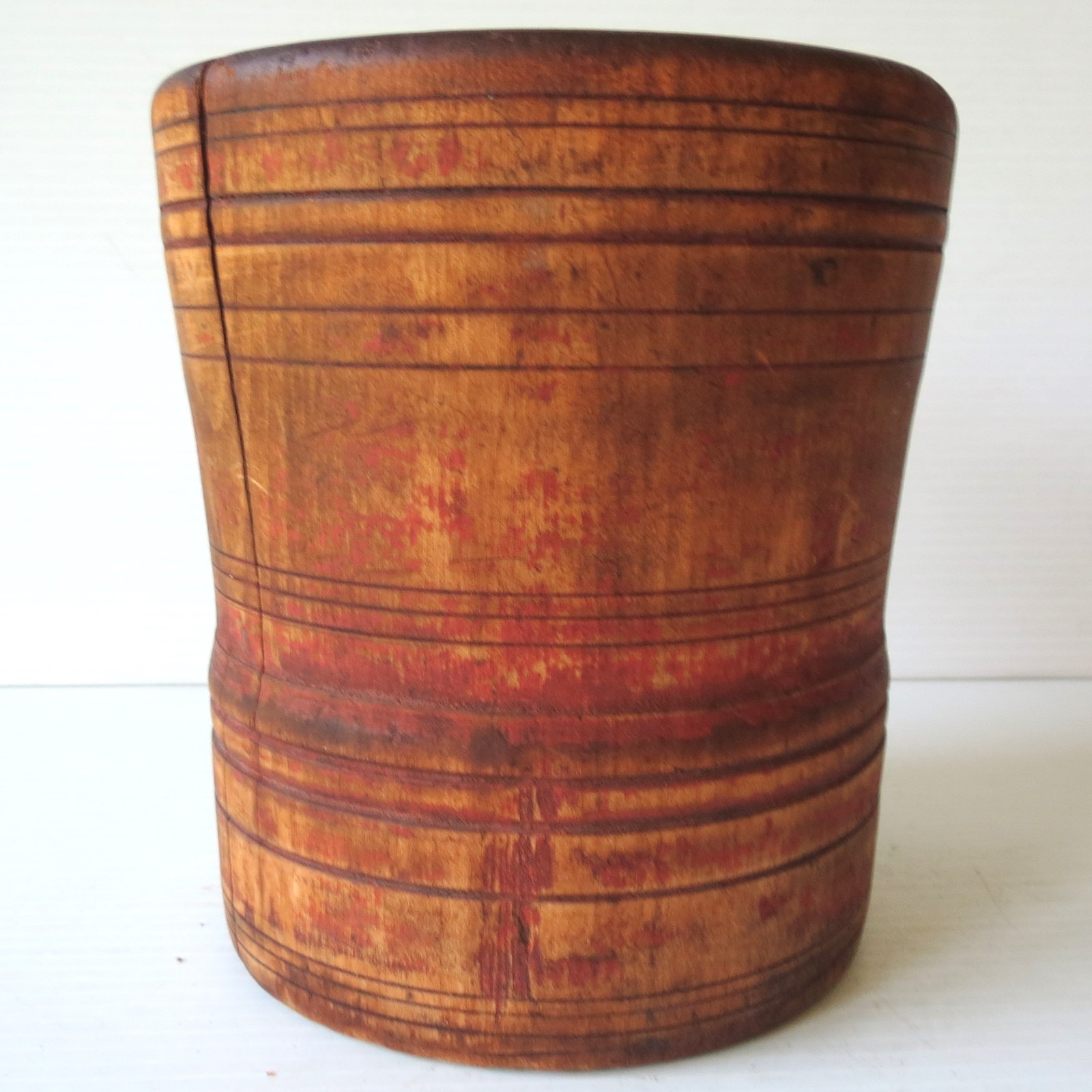 Antique Hand Turned Maple MORTAR & PESTLE 6″