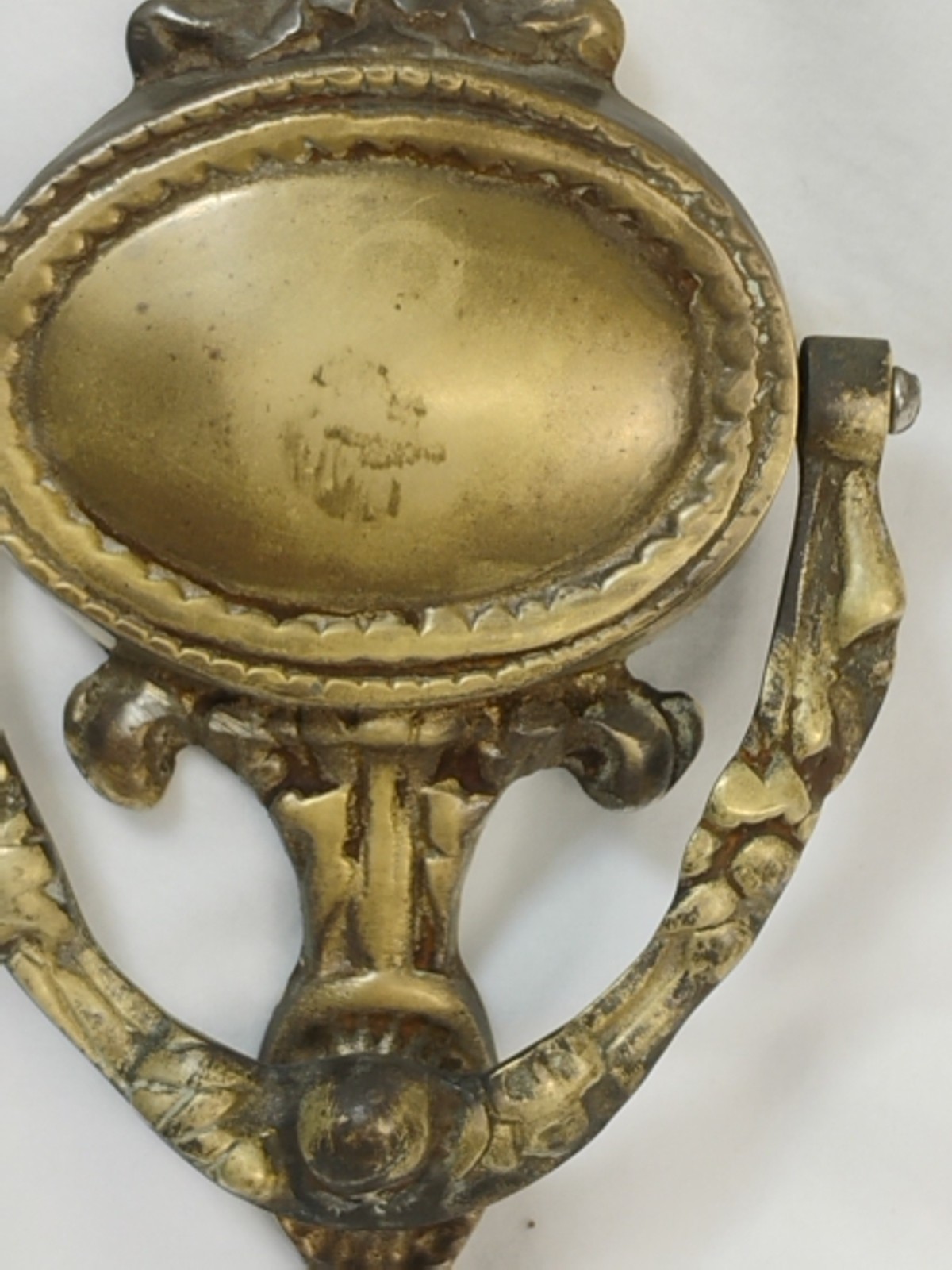 ANTIQUE ART NOUVEAU FRENCH GOLD CAST DOOR KNOCKER Heavy Worn Hardware