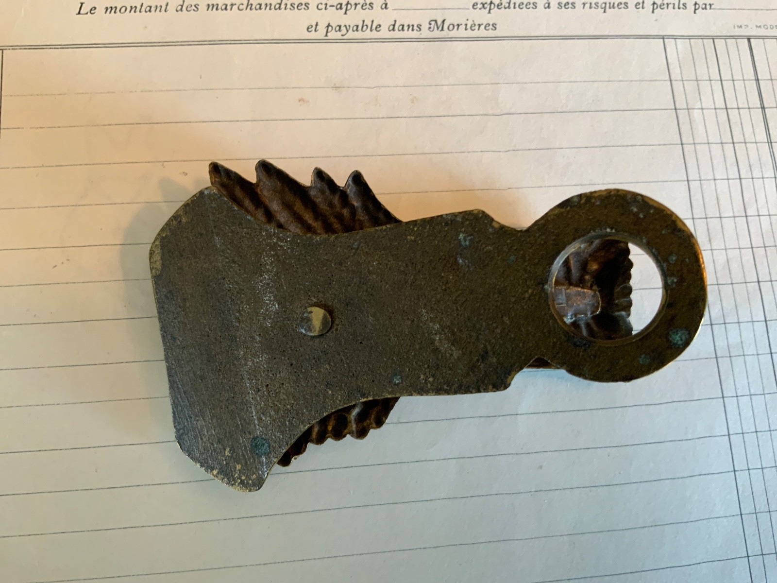English Small Victorian Brass Letter Clip Circa 1880