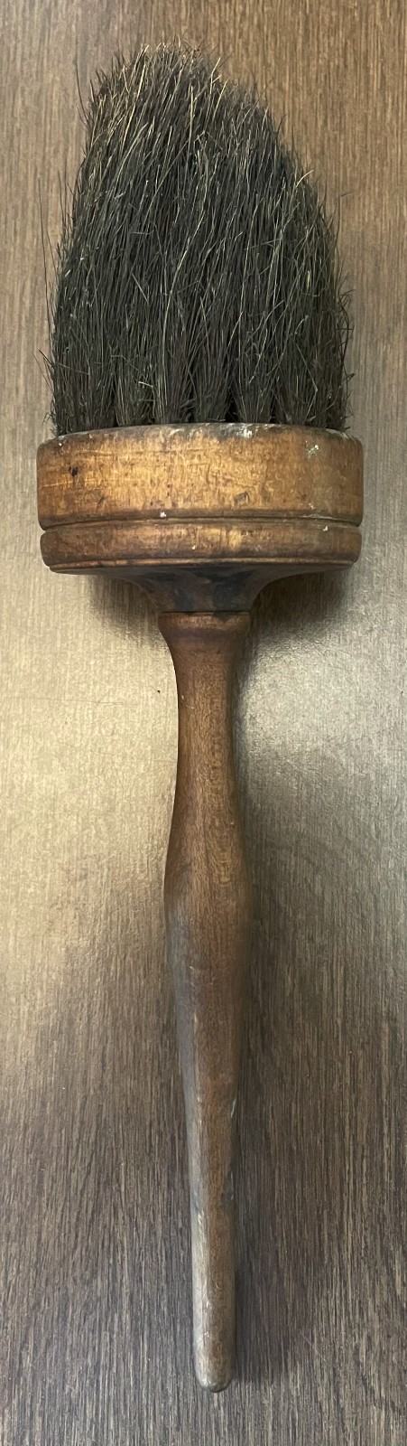 Antique Shaker style round horse hair brush turned Maple Handle