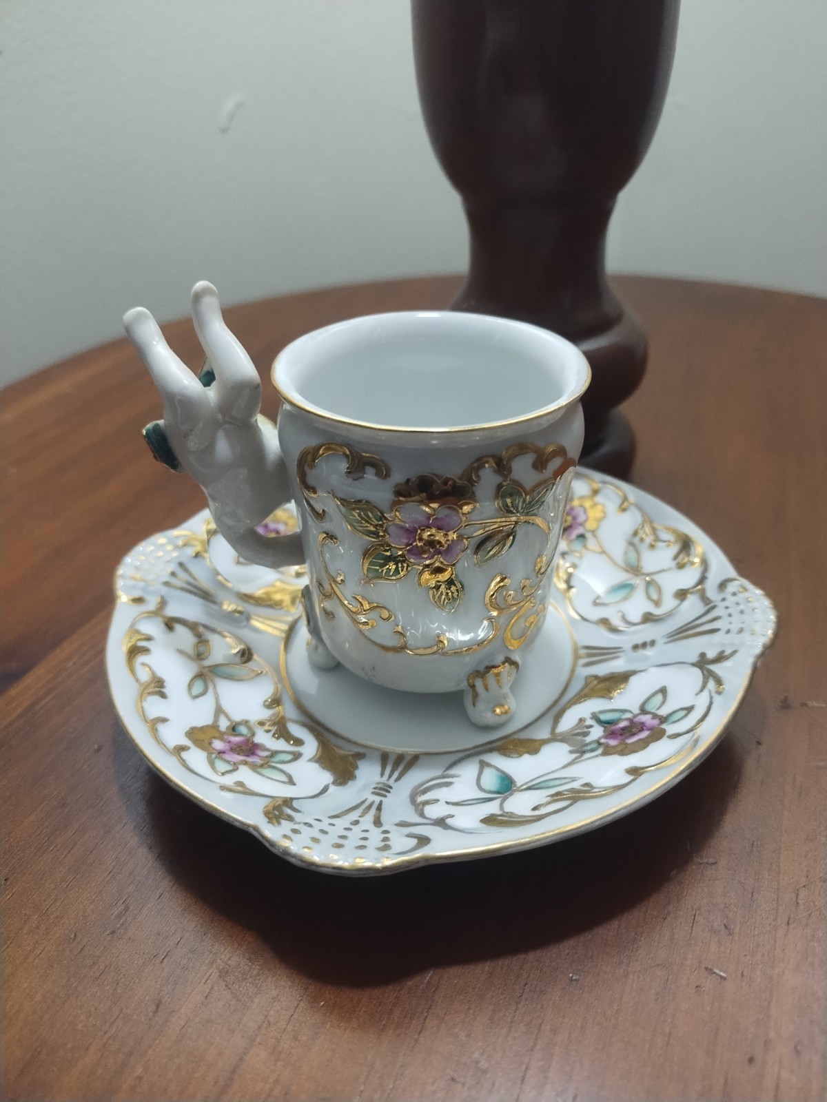 Ucagco Cherub Gold Gilded Demitasse Cup And Saucer, 1940s Horne’s Restaurant