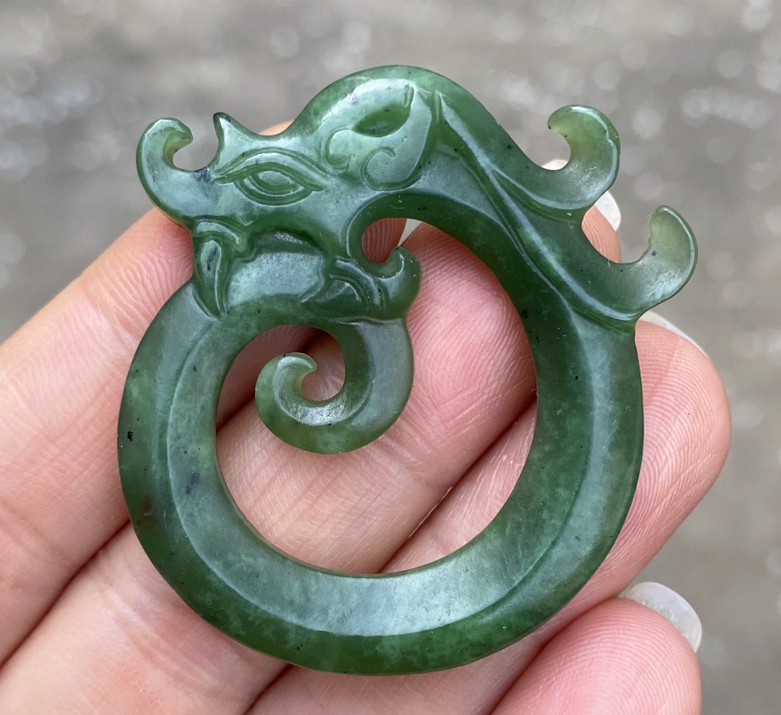 Certified 100% Natural Hetian jade Dragon ~ Pendants Necklaces 和田玉碧玉龙行天下