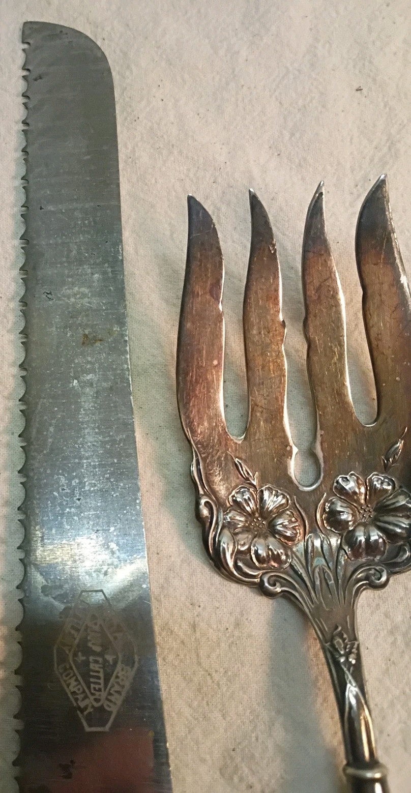 Antique Sterling And Mother Of Pearl Royal Brand Serving Set A6