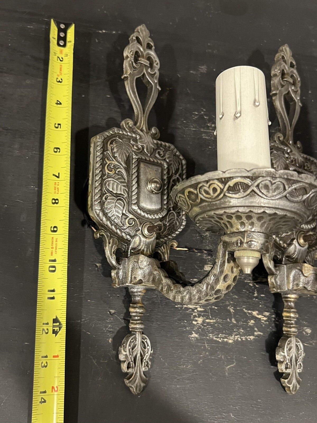 Three Highly Detailed Moe Bridges Sconces Nickel Rewired RARE 53B