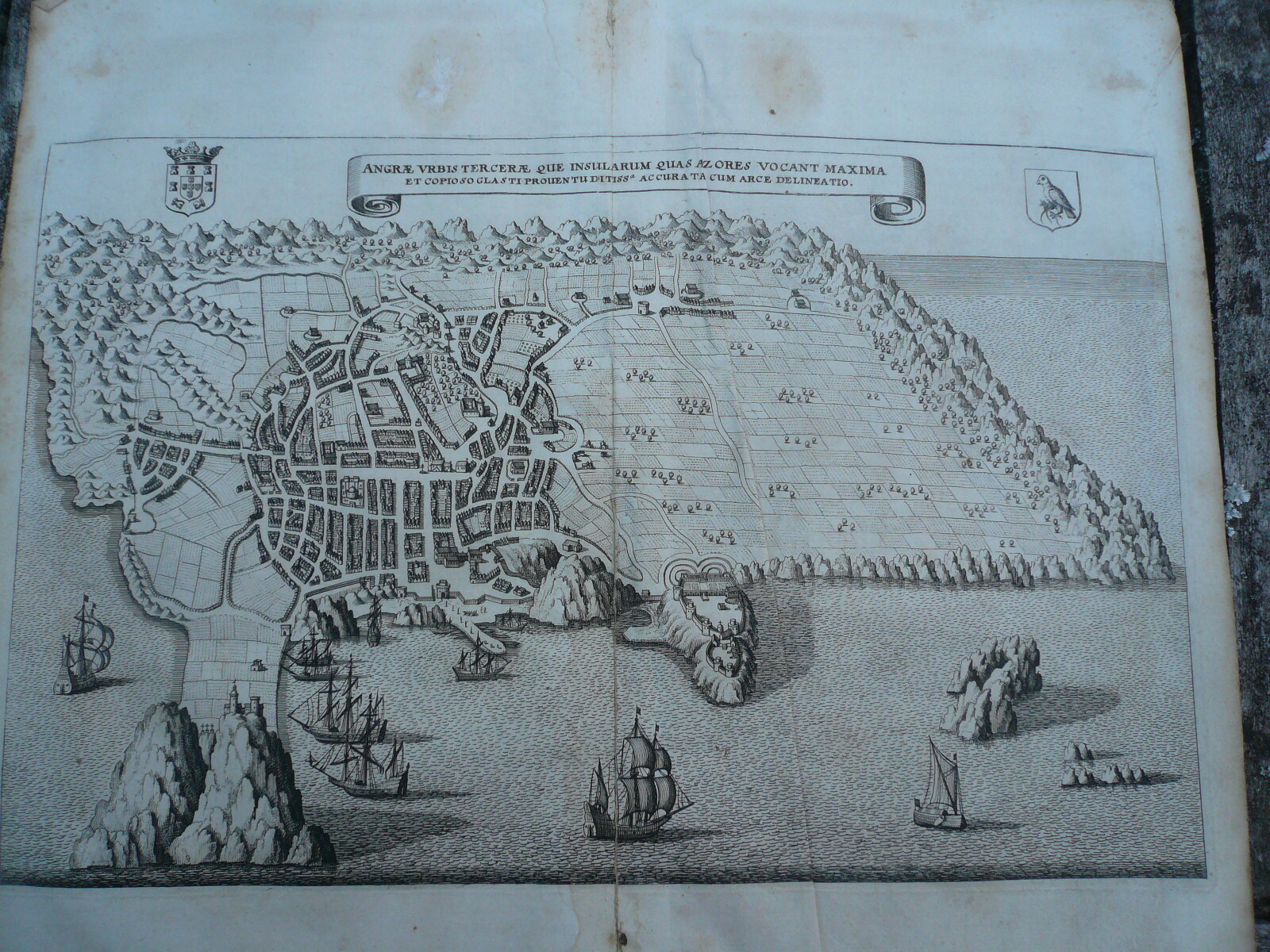 Angra/Azores, anno 1646, Merian Matthaeus Coppermap, edited by Merian